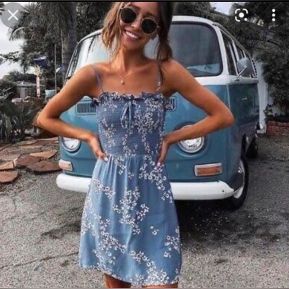 Faithfull the Brand Dresses & Skirts - Faithfull Marni Blue Mini Dress (size 6)